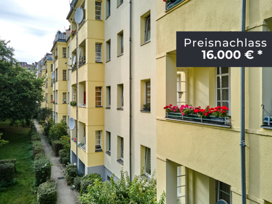 Preisnachlass sichern auf helle 2,5-Zimmerwohnung mit Balkon & Wannenbad