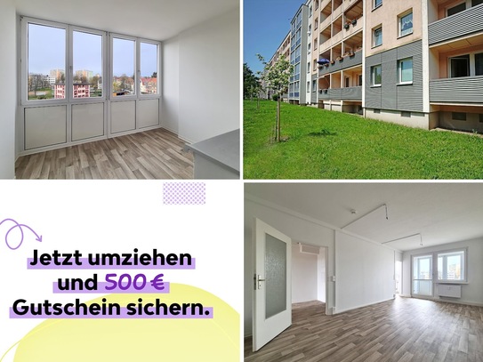 500 € fürs neue Zuhause*: frisch renovierte 3 ZimmerWE mit Wintergarten & Ausblick