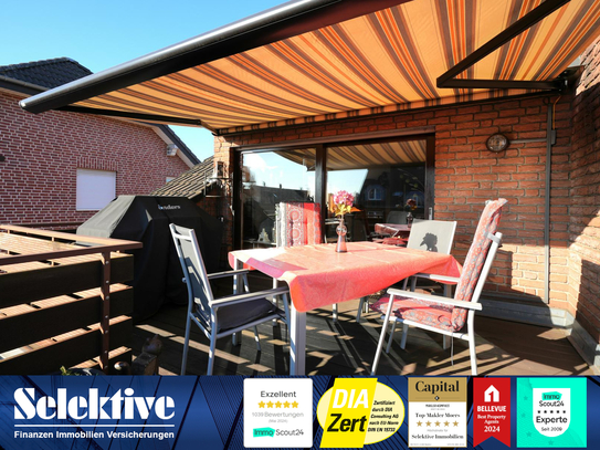 Mit sonniger Dachterrasse! 3,5 Zimmer Maisonette Wohnung mit Garage in Duisburg-Trompet