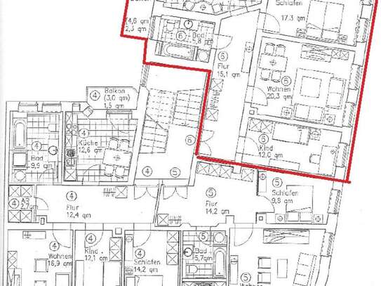 Wohnung am Auwald: Gepflegte 3-Zimmer Wohnung mit praktischem Grundriss.