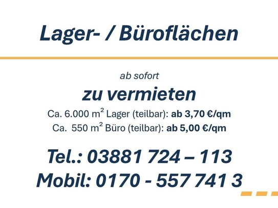 Lager-/ Büroflächen in Grevesmühlen zu vermieten