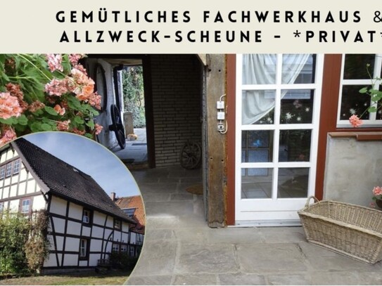 Platz für kreative Ideen - Fachwerkhaus mit Allzweck-Scheune (kein Denkmalschutz)*Provisionsfrei*