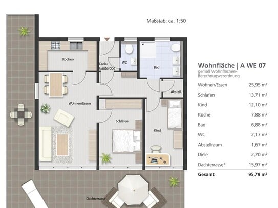 Zukunftssicher und hochwertig: 3-Zimmer-Wohnung in KfW 40-Neubauprojekt Variante 3.2