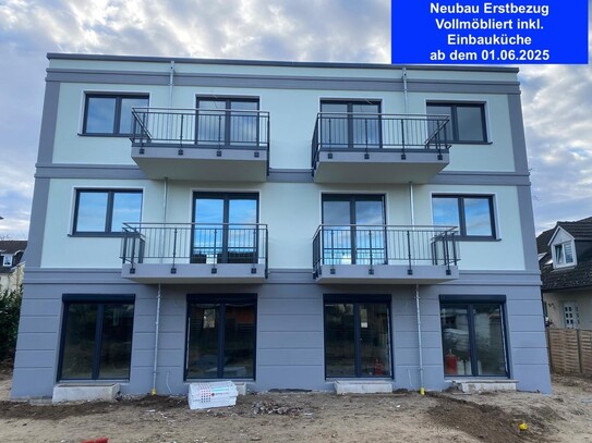 Neubau Erstbezug: Stilvolle 3-Zimmer-Erdgeschosswohnung mit Terrasse und gehobener Innenausstattung