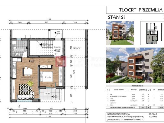 Wohnung Naselje Zrinski-Frankopana, Slavonski Brod, 53,75m2