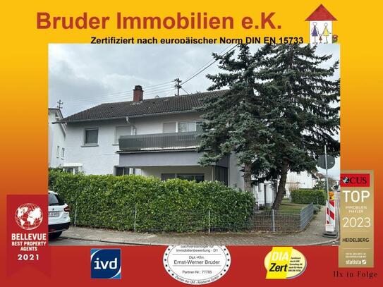 Walldorf, freistehendes EFH, 2 Bäder, 4 Balkone/Terr., 2 Garagen, keine K-Prov.