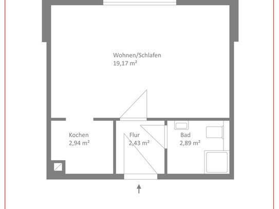 Top 1 Zimmer-Apartment inkl. Einbauküche und Garage - Ideal für Selbstbezug oder Kapitalanleger