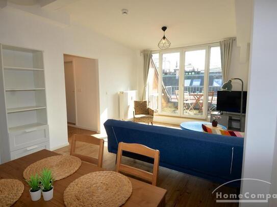 Möblierte 2-Zimmer-Dachgeschosswohnung mit Terrasse in Berlin-Neukölln
