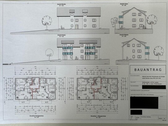 Grundstück Baugrundstück 1119 qm mit Genehmigung für 6xFam. Haus