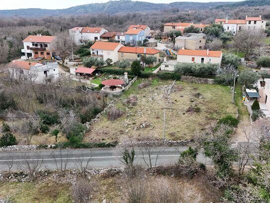 INSEL KRK, RISIKA - Baugrundstück mit offenem Meerblick