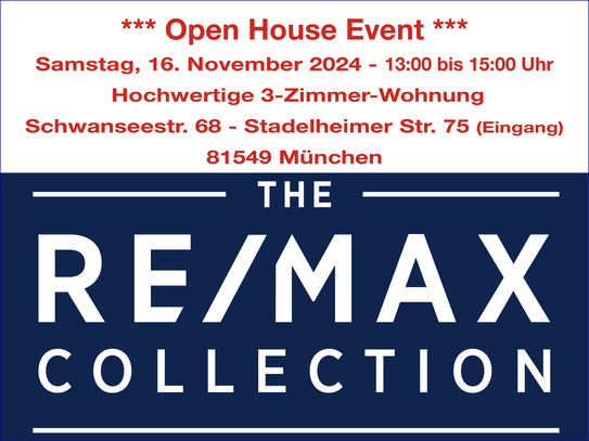 *** Open House Event ***
Samstag, den 16.11.2024 von 13:00 bis 15:00 Uhr!
 Hochwertige 3-Zimmer-Wohnung