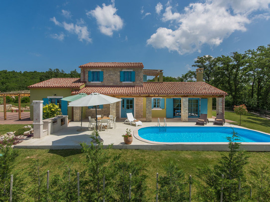 Istrien, Umag, Haus mit Pool und Meerblick