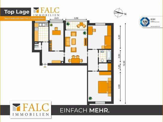 Vier Zimmer Wohnung - ca. 99 m² - ruhig gelegen - Garagenstellplatz -von FALC Immobilien Göttingen