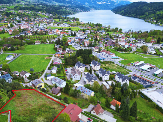 Schönes Grundstück im Zentrum von Seeboden am Millstätter See mit unverbaubarem Seeblick