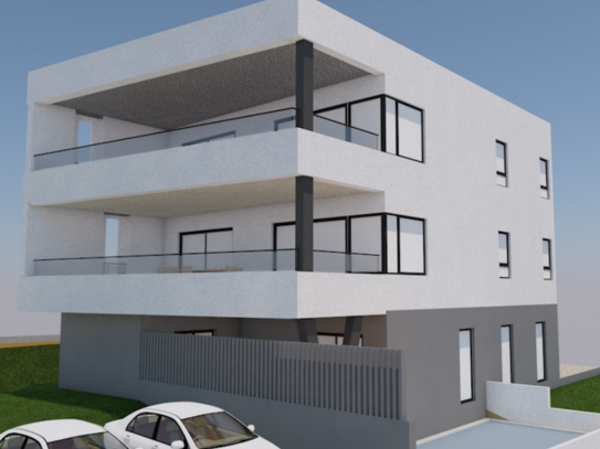 VODICE, neues Projekt, 2. Etage, 600 m zum Strand, Aufzug, 3 Schlafzimmer