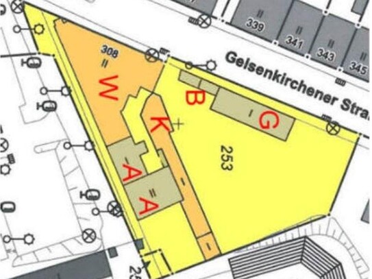 Baugrundstück 2300m² für Bauvorhaben 3950m² Bruttofläche