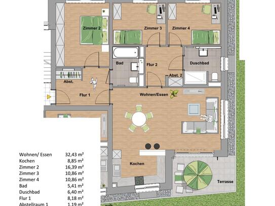 Moderne helle Wohnung mit Garten im KFW 40 Energiesparhaus in Top Wohnlage Trier