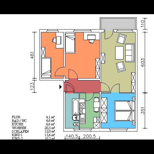 4,0-Zimmerwohnung mit modernen Bad und Balkon!