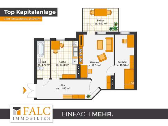 Weimar: Rendite-Wohnung im EG mit Terrasse und Gartenblick in der Innenstadt ist Langzeitvermietet