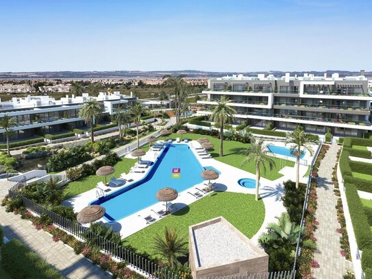 Schönes Apartment mit Terrasse in Torrevieja an der Costa Blanca Süd mit 3 Schlafzimmern und 2 Badezimmern, Pool, Garage