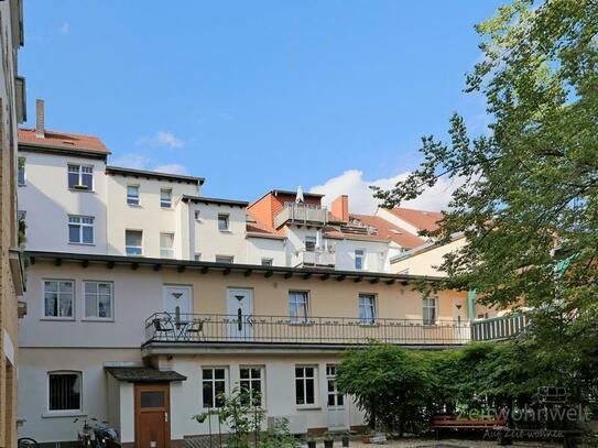 (EF1153_M) Jena: Zentrum, kleine kunstvoll möblierte Wohnung mit Freisitz im ruhigen Innenhof, Reinigung inkl.