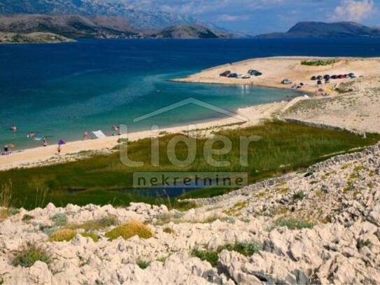 Grundstück Pag, 134.803m2, in unmittelbarer Nähe des Strandes Zrće, 1. REIHE ZUM MEER