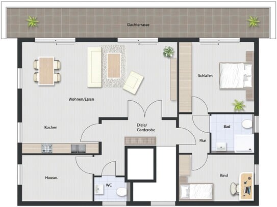 4-Zimmer-Neubauwohnung im KfW-40-Standard in idyllischer Lage Typ 5