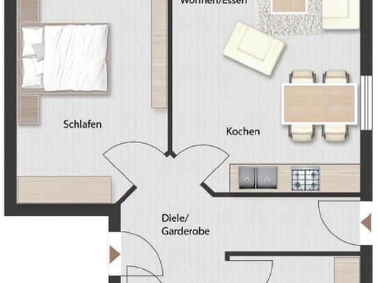 3-Zimmer-Neubauwohnung im KfW-40-Standard in idyllischer Lage Typ 3.1