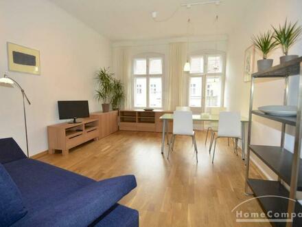 Helle, ruhige, zentralgelegene 2-Zimmer- Wohnung in Friedrichshain, lebhafter Kiez, möbliert