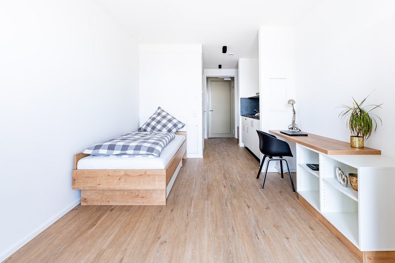 Möbliertes Apartment mit Balkon im Studentenwohnheim an der Persiluhr für Studenten, Azubis & Schüler