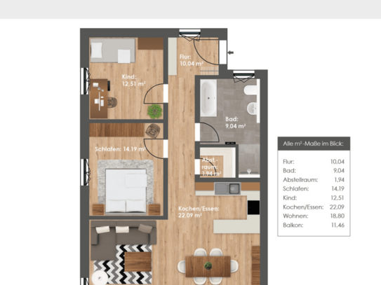 Neubau/Erstbezug: Traumhafte 3-Zimmer-Dachgeschoss-Whg. mit Aufzug, EBK u. TG-Stellplatz in zentraler Lage