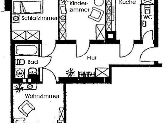 Ab Juli 2025: Frisch renovierte 3-Zimmer-Wohnung im Hochparterre, mit Balkon & separater Küche