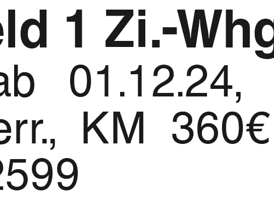 Michelfeld 1 zi.-Whg.