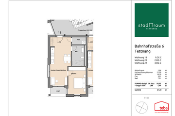 Grundriss Wohnung 1.OG C18