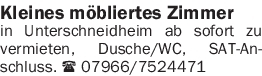 Vermietung 1-2 Zimmer-Wohnungen