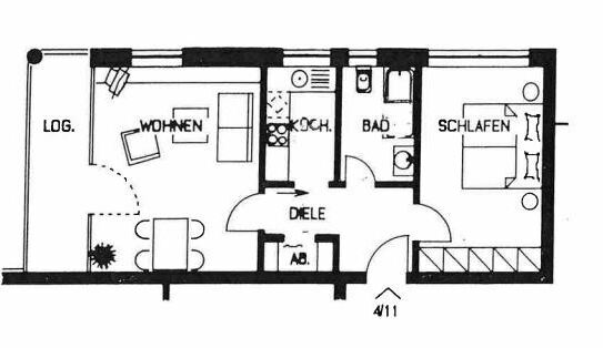 Schöne 2-Zimmer-Wohnung 55 m² zu vermieten