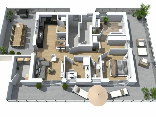 Stilvolle Penthaus-Wohnung mit weitläufiger Dachterrasse und Komfort-Ausstattung!