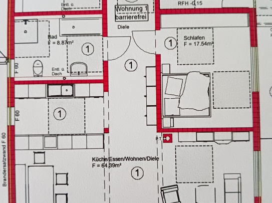 barrierefreie neugebaute Wohnung zu vermieten, Erstbezug