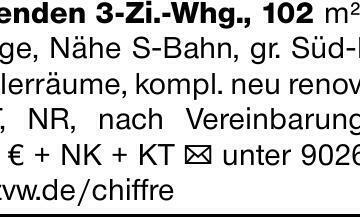 Winnenden 3-Zi.-Whg., 102 m², ruhige Lage, Nähe S-Bahn, gr. Süd-Blk., 2...