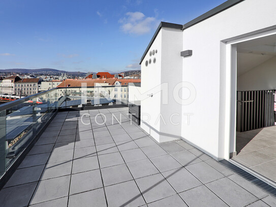 Luxus-Dachgeschosswohnung zum Nettopreis kaufen! - Eigene Dachterrasse mit atemberaubenden Weitblick über Wien!