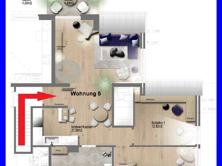 exkl. 3,5 Zimmer Oberwhg. m. Empore, EBK, Balkon u. 2 Bädern im Zentrum v. Westerstede