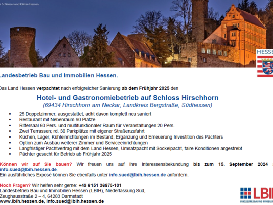 Hotel- und Gastronomiebetrieb auf Schloss Hirschhorn