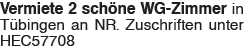 Vermiete 2 schöne WG-Zimmer in Tübingen