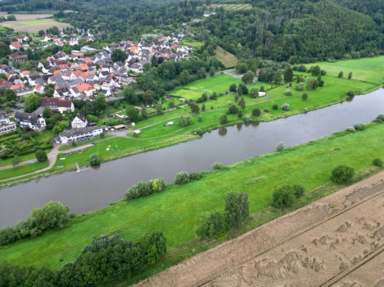 Gastro, Biergarten, Zimmervermietung auf Campingplatz, direkt an der Weser, mit Betreiberwohnung