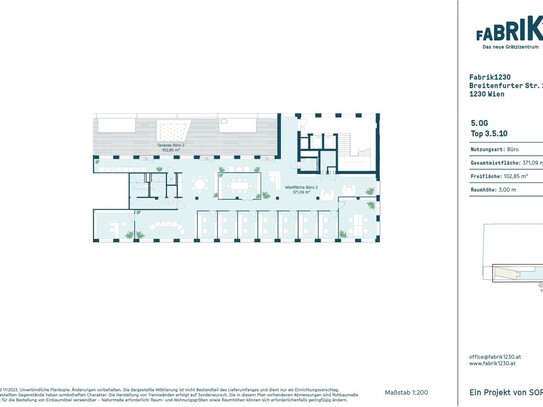 366 m² - Moderne Bürofläche mit großzügiger Terrasse in oberster Etage!