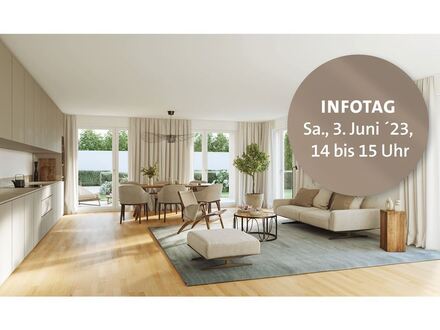 Mit großzügigem Garten in Süd-West-Ausrichtung: charmante 4-Zimmer-Wohnung mit hohem Wohnkomfort.