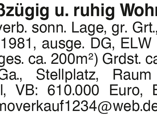 Großzügig u. ruhig Wohnen