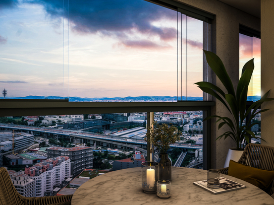 Ausblick, Zentrale Lage, Perfekte Infrastruktur - HELIO TOWER Urban Living Eigentum, Döblerhofstraße 10, 1030 Wien