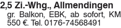 2,5 Zi.-Whg., Allmendingen