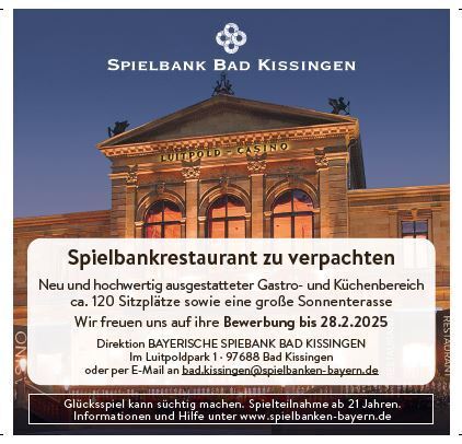 Spielbankrestaurant zu verpachten